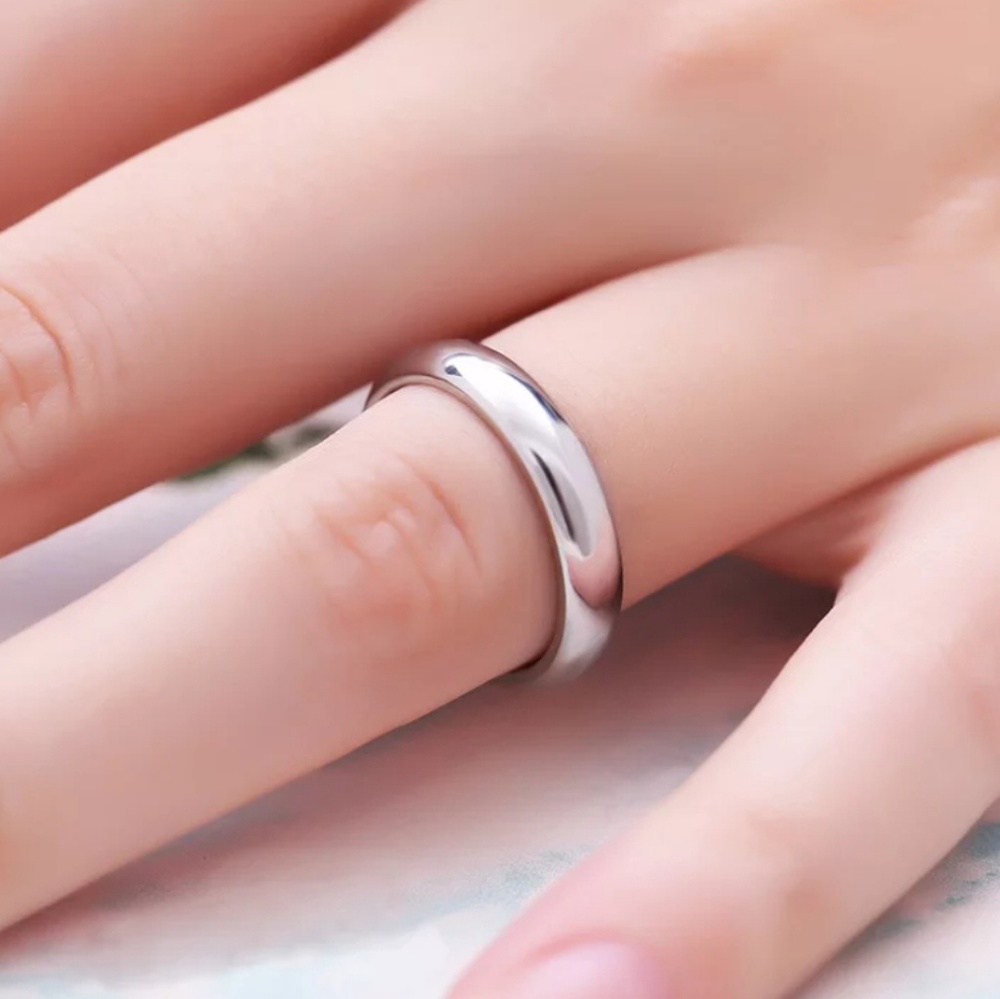 Titanium Steel Silver & Rose Gold 4mm/1.5m Ring